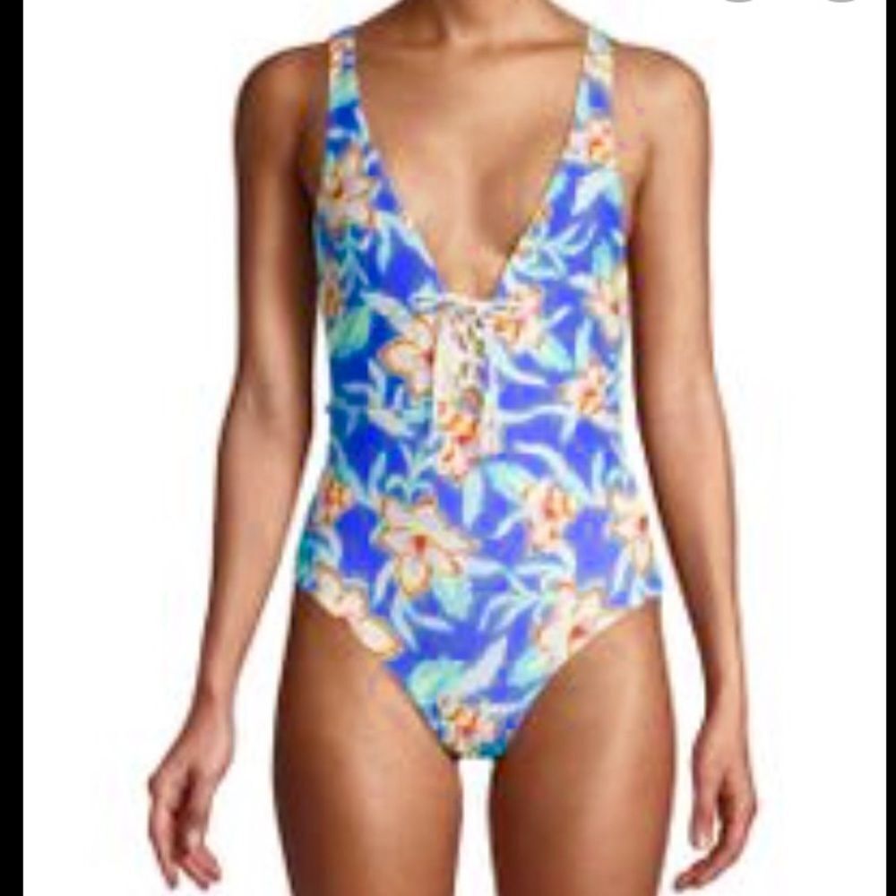 Anthropologie Onia One Piece Perry Blue Swimsuit